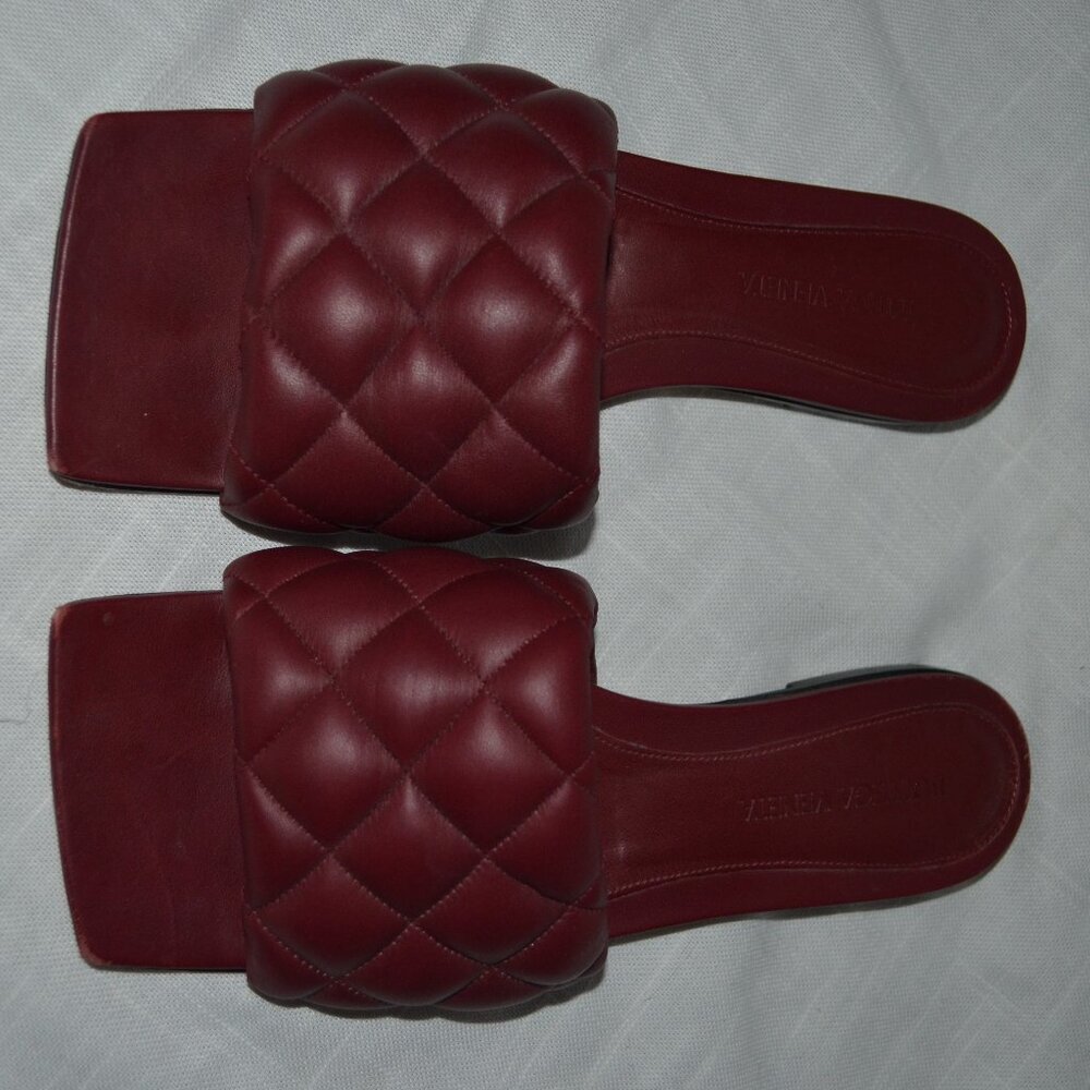 $1350 37 6.5 Bottega Veneta Lido Burgandy Slipper Woven Leather Sandals … - Picture 6 of 12